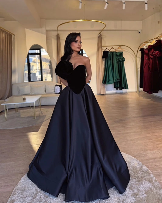 Sweetheart 3D Flowers Prom Dress One-Shoulder A-line Floor-length Formal Evening 2025