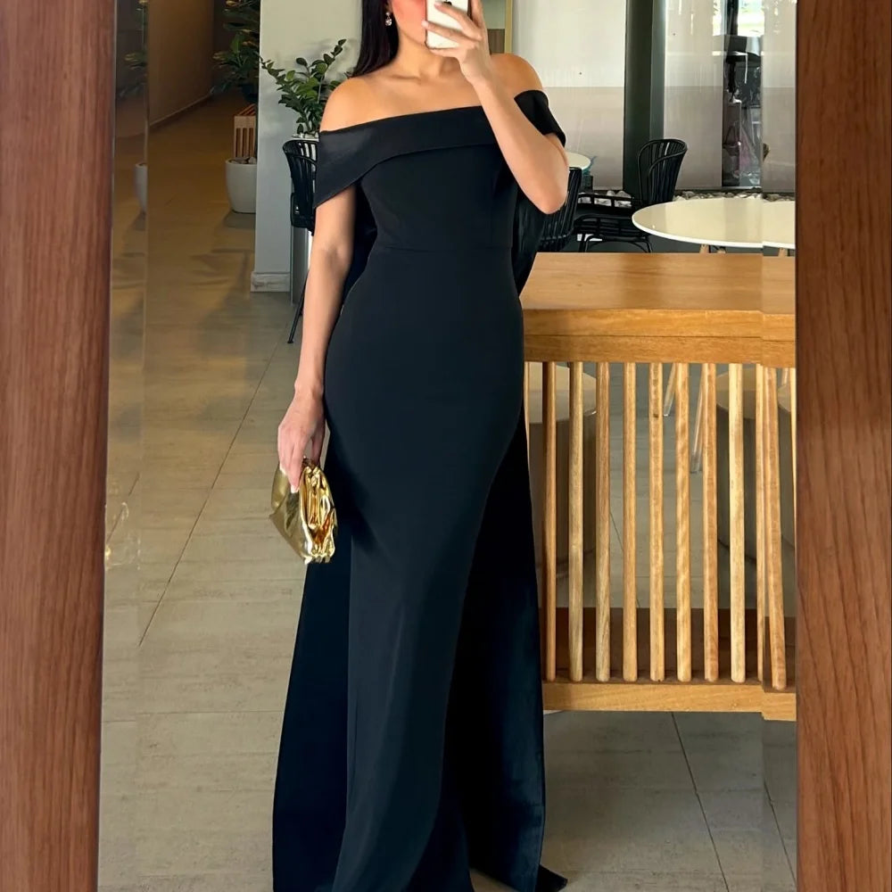 Customized One Shoulder Mermaid robes de soirée Satin Bow Party Dresses Backless Floor-Length Sleeveless Prom Dress 2025