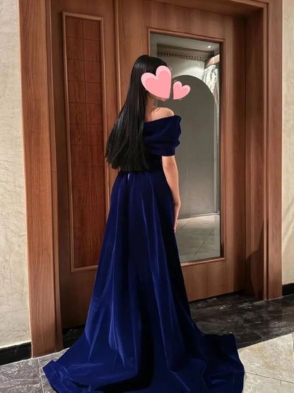 Oisslec Dress Elegant Vintage Sweet Navy Blue Lace Beads Velvet Bow Customized Formal Occasion Prom Dress Evening Party Gowns