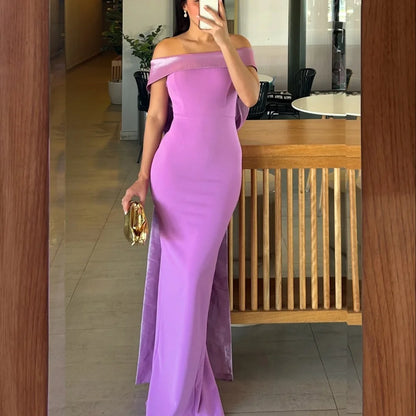 Customized One Shoulder Mermaid robes de soirée Satin Bow Party Dresses Backless Floor-Length Sleeveless Prom Dress 2025