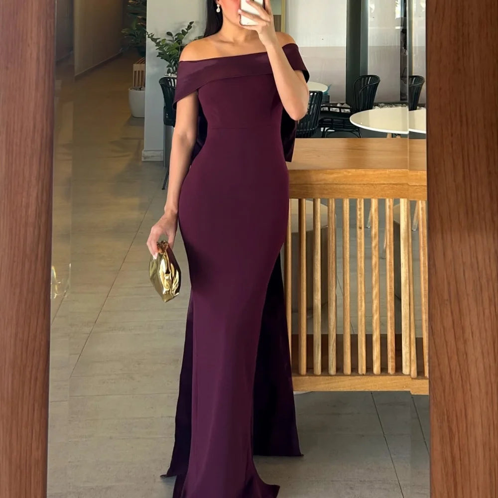 Customized One Shoulder Mermaid robes de soirée Satin Bow Party Dresses Backless Floor-Length Sleeveless Prom Dress 2025