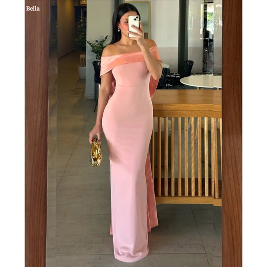Customized One Shoulder Mermaid robes de soirée Satin Bow Party Dresses Backless Floor-Length Sleeveless Prom Dress 2025