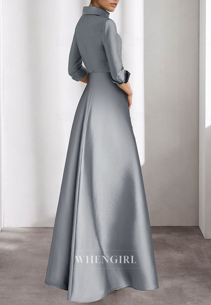 Sheath 3/4 Sleeves Floral Beaded Mother of the Bride Dress with Train