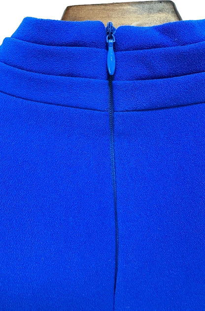 Royal Blue Long Sleeves V Neck Ruffles Long Sleeves Gown