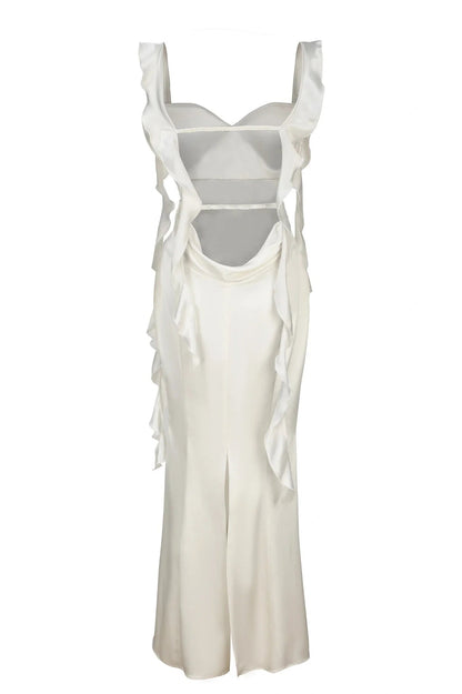 Lovely Mermaid Sweetheart  Long Prom Dress with Backless Ruffles