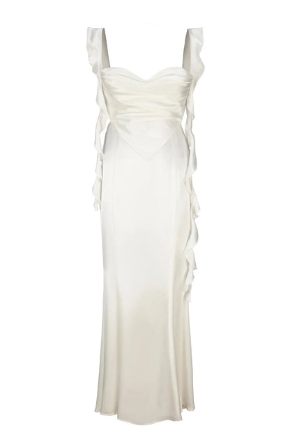 Lovely Mermaid Sweetheart  Long Prom Dress with Backless Ruffles