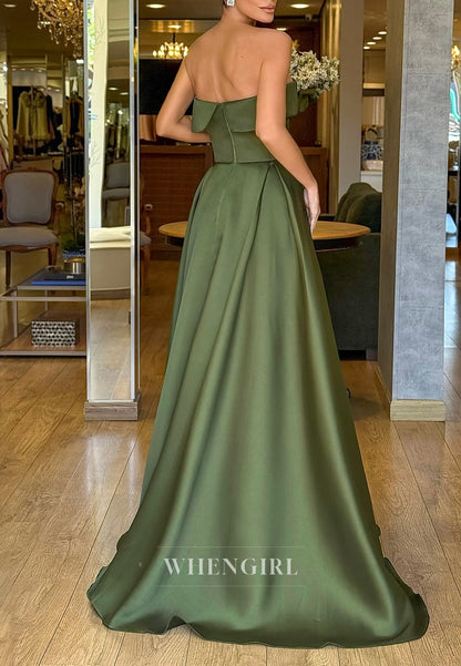Celadon Tube Top Sleeveless Beaded Vine Sleeveless A-Line Back Zipper Evening Dress