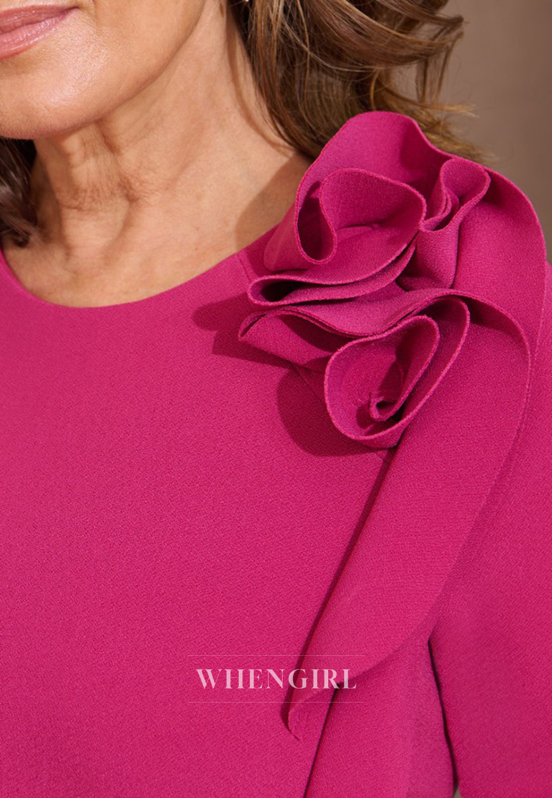 Fuchsia One Shoulder Sleeveless Sheath Ankle Length Mother of the Bride Dress Evening Dress