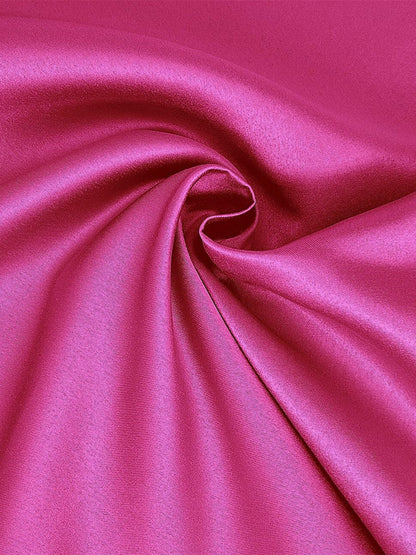 Satin A-Line Tea-Length Dress with Bow and Pockets
