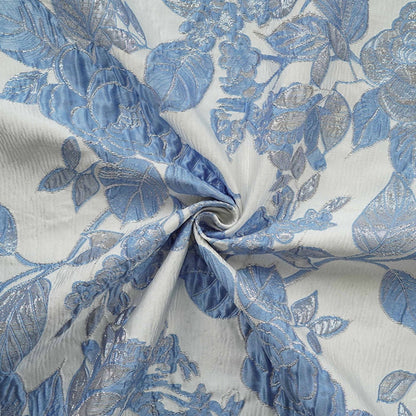 Floral Jacquard A-Line Tea-Length Dress with Pockets
