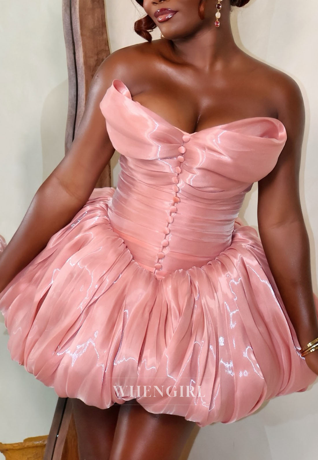 Strapless Corset Bubble Hem Mini Dress