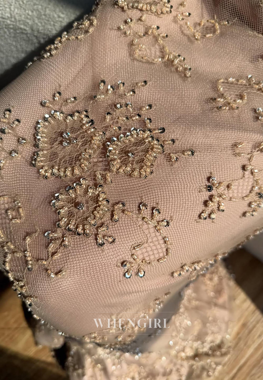 Corset Lace Long Sleeve Mermaid Evening Gown