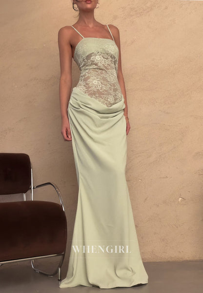 Lace Bodice Draped Maxi Dress