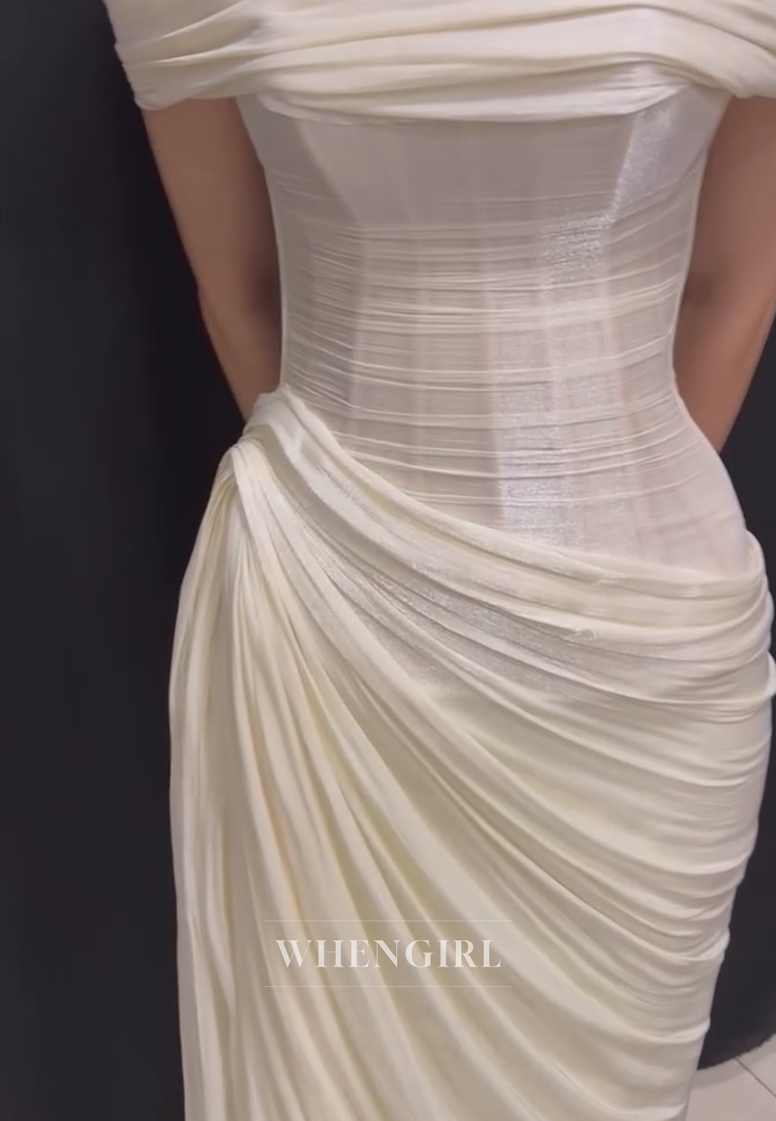 Corset Maxi Dress with Draped Off-the-Shoulder Wrap