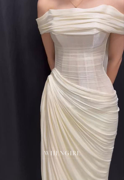 Corset Maxi Dress with Draped Off-the-Shoulder Wrap