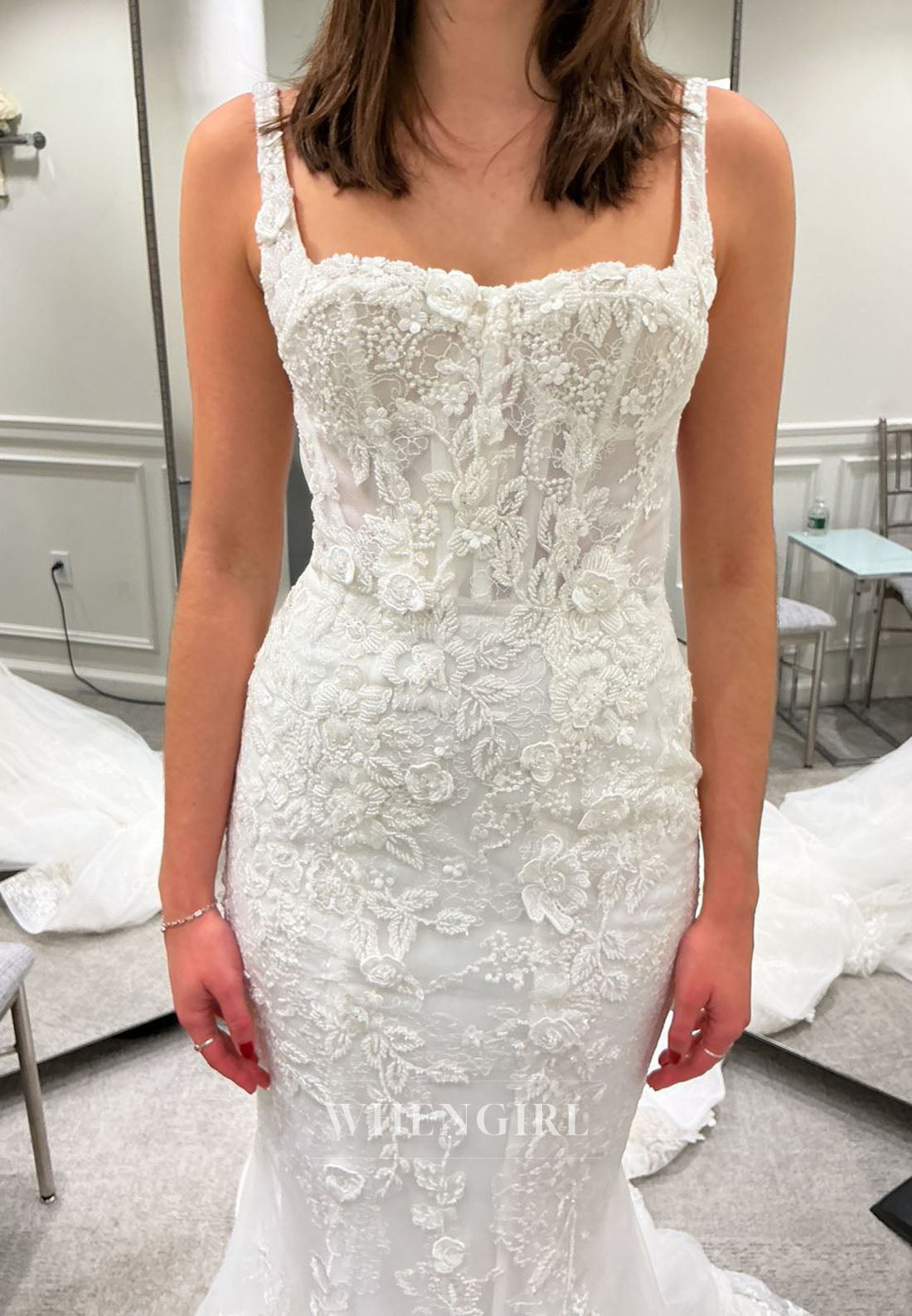 Lace Wedding Dress with Overskirt