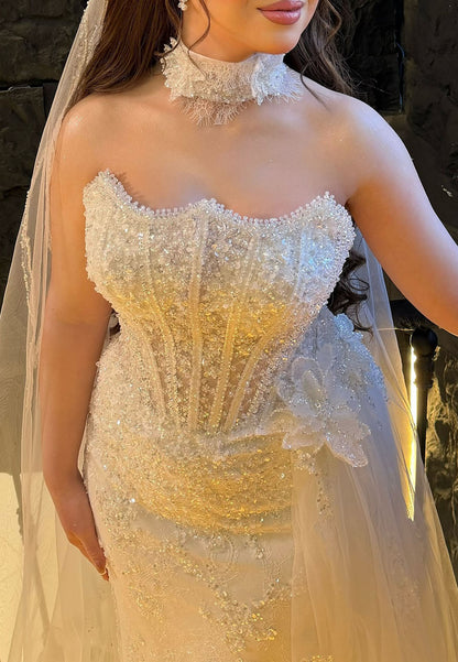 Corset Beaded Mermaid Wedding Dress