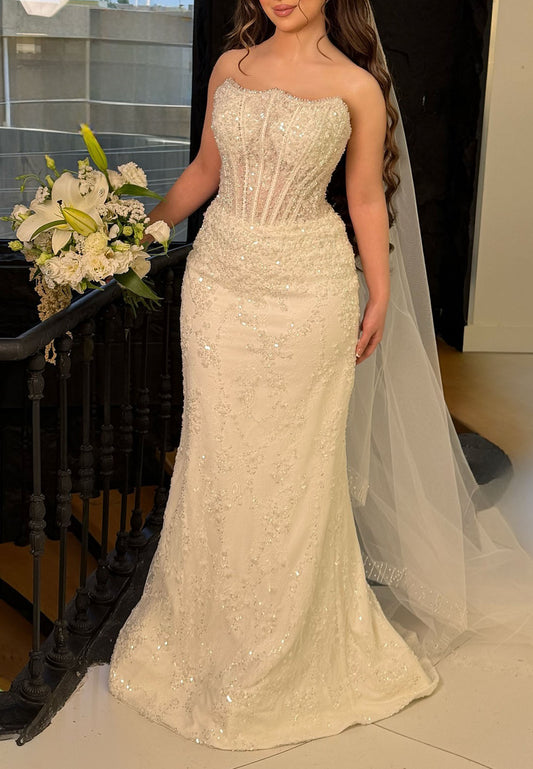 Corset Beaded Mermaid Wedding Dress