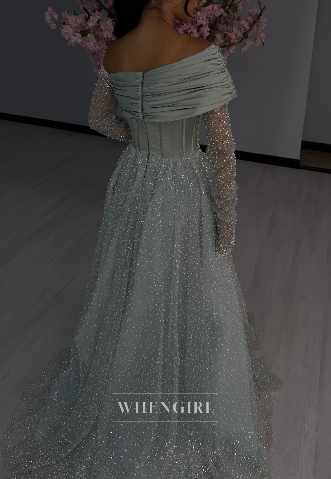 Asymmetrical Beaded Corset Ball Gown