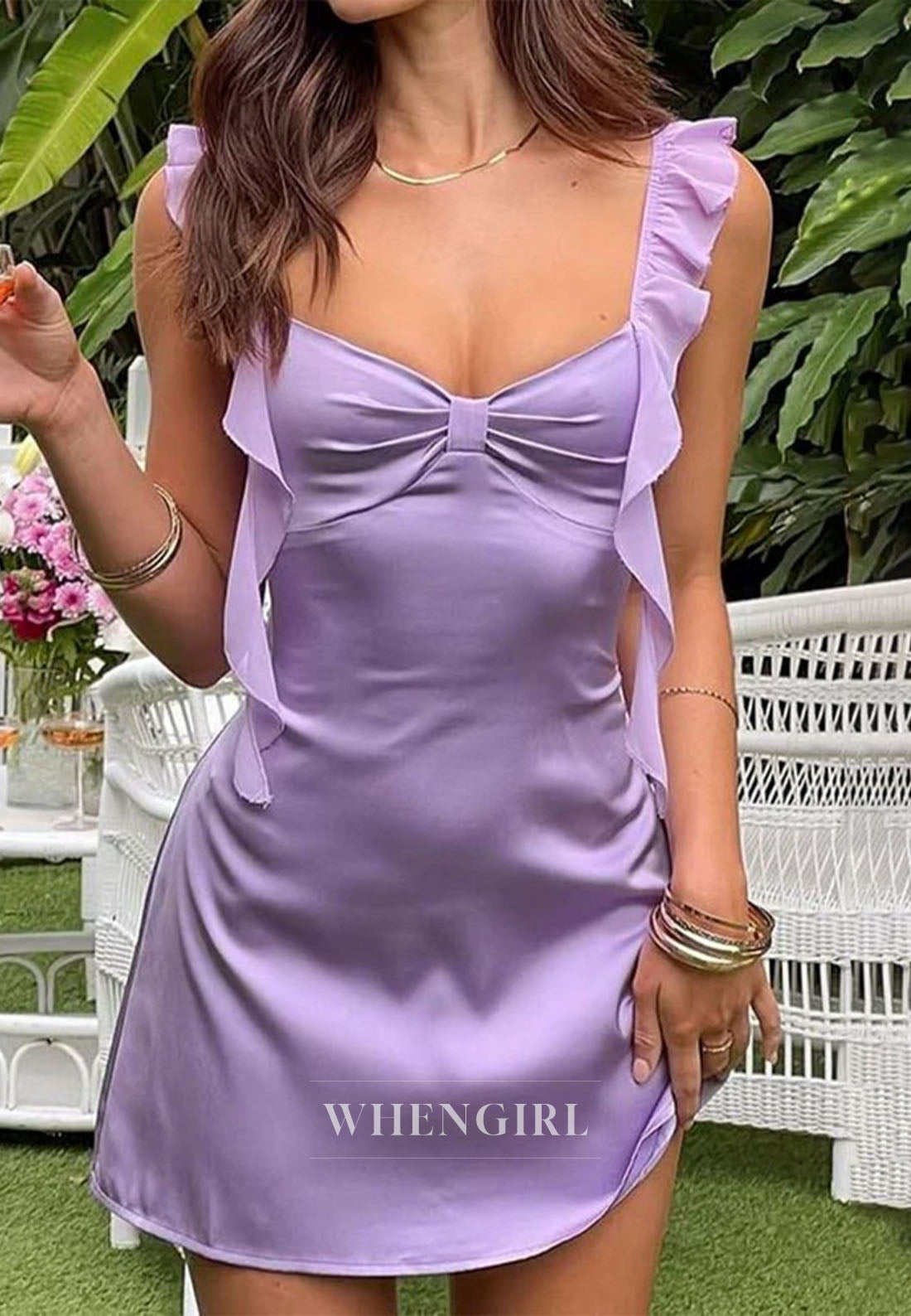Ruffle Strap Sweetheart Mini Dress