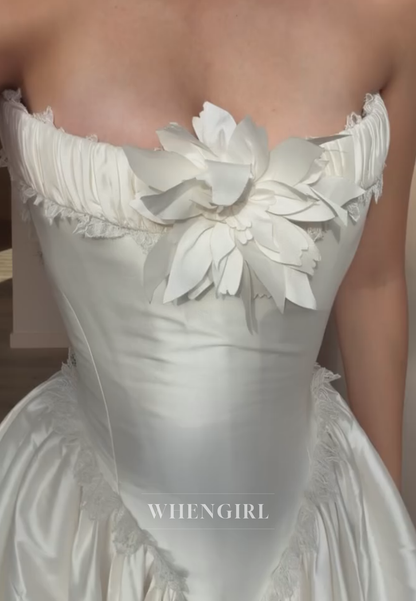 Strapless Corset Ball Gown Wedding Dress