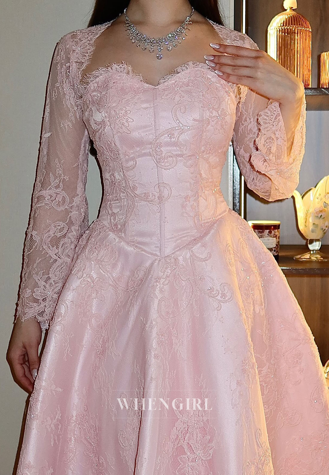 Lace A-Line Evening Gown with Bolero Jacket