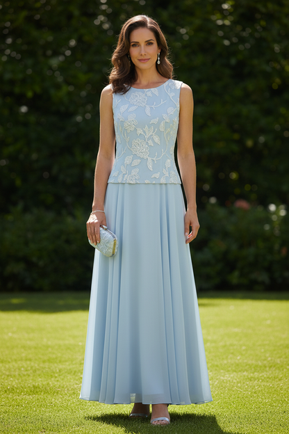 Lace Jacket Chiffon A-Line Gown