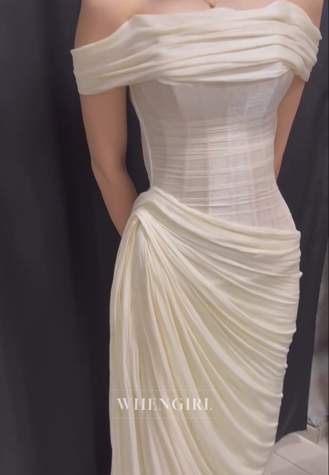 Corset Maxi Dress with Draped Off-the-Shoulder Wrap