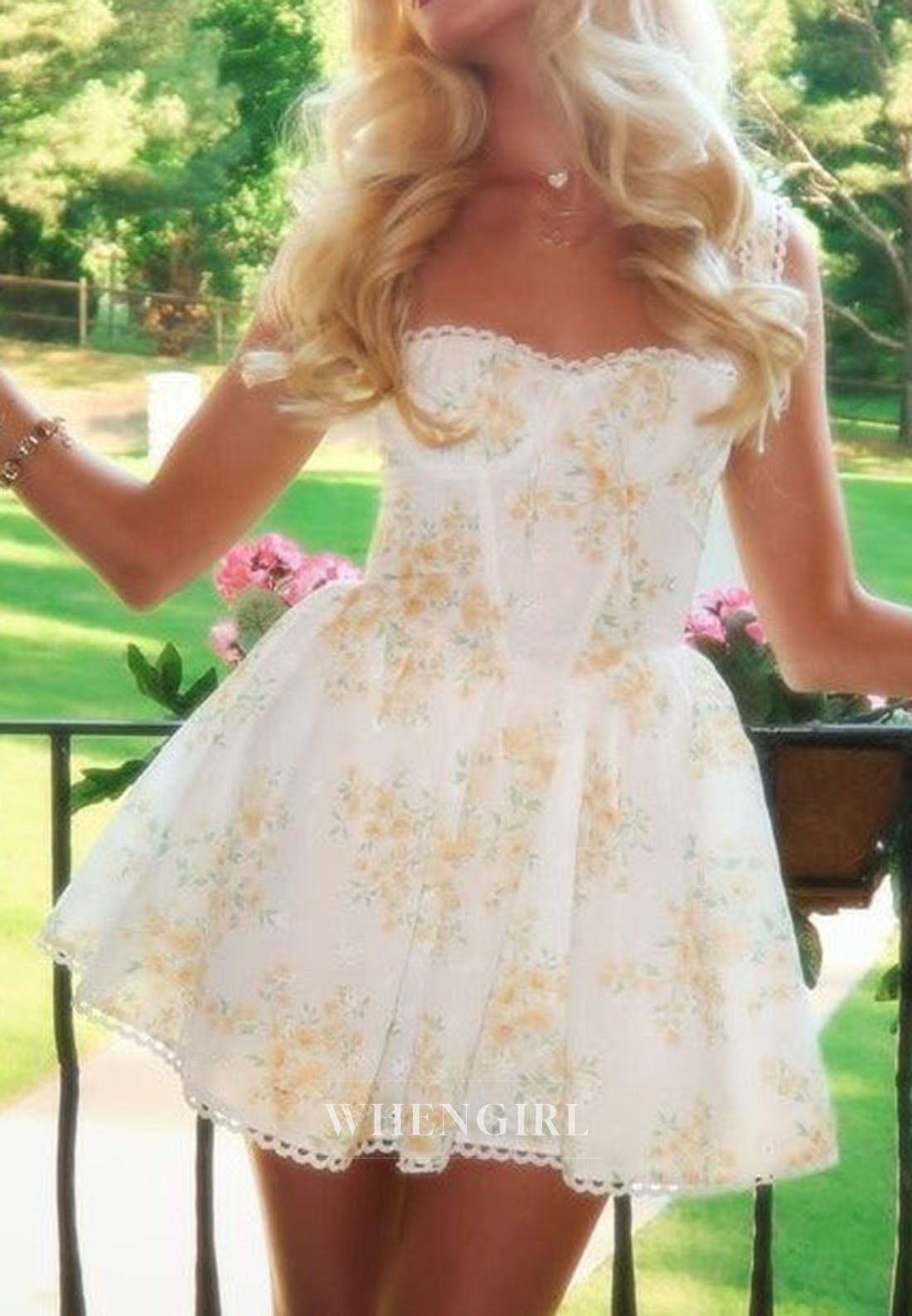 Floral Corset A-Line Mini Dress