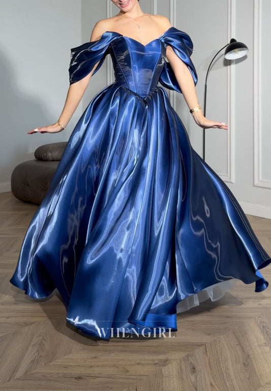 Corset Off-the-Shoulder Satin Ball Gown