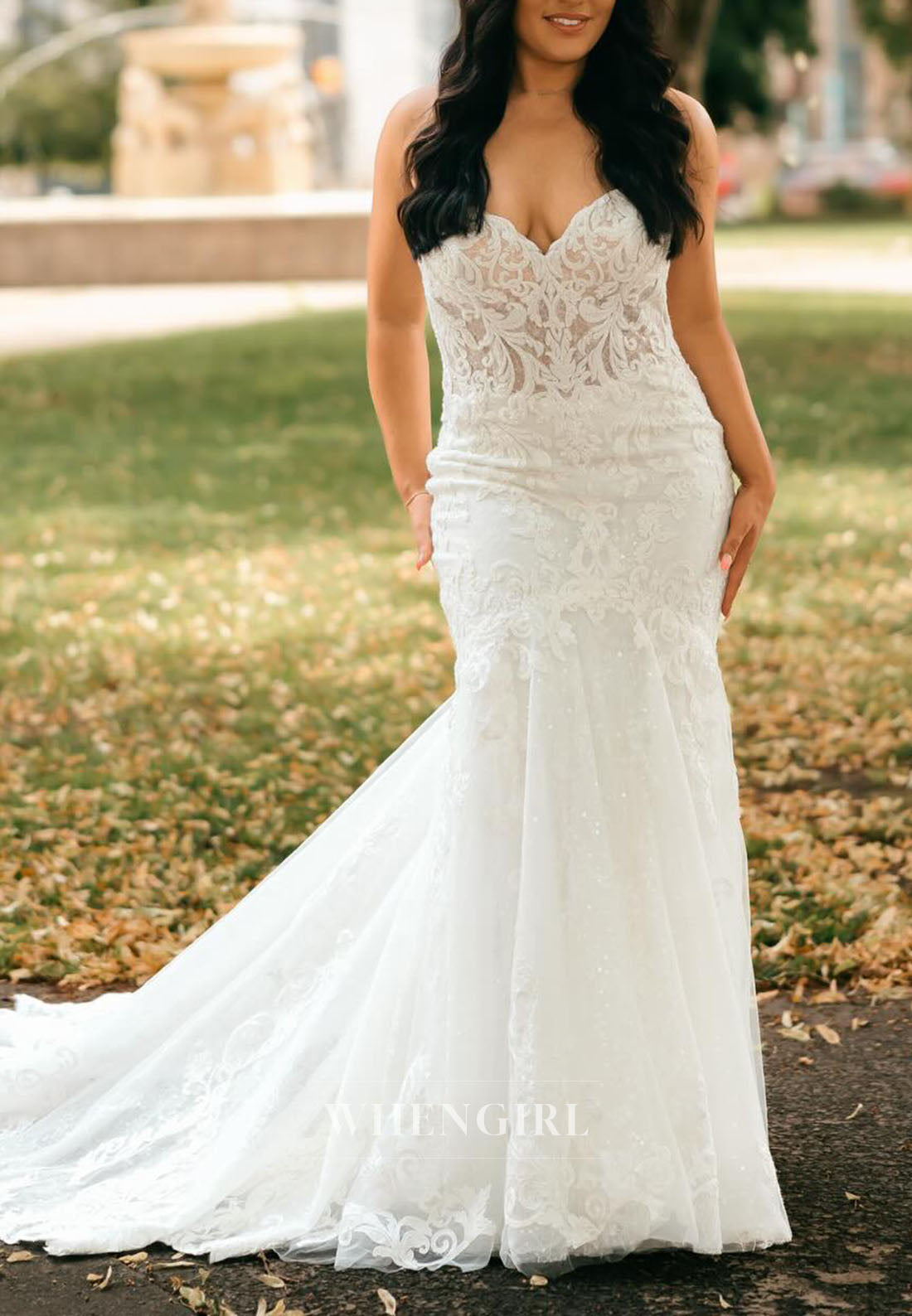 Strapless Sweetheart Lace Mermaid Wedding Gown