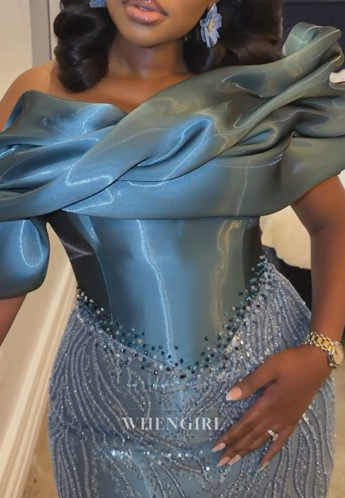 Off-the-Shoulder Sculpted Corset Mermaid Evening Gown