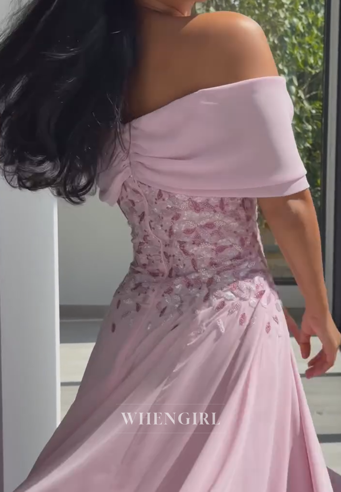 Embroidered Off-the-Shoulder A-Line Maxi Dress