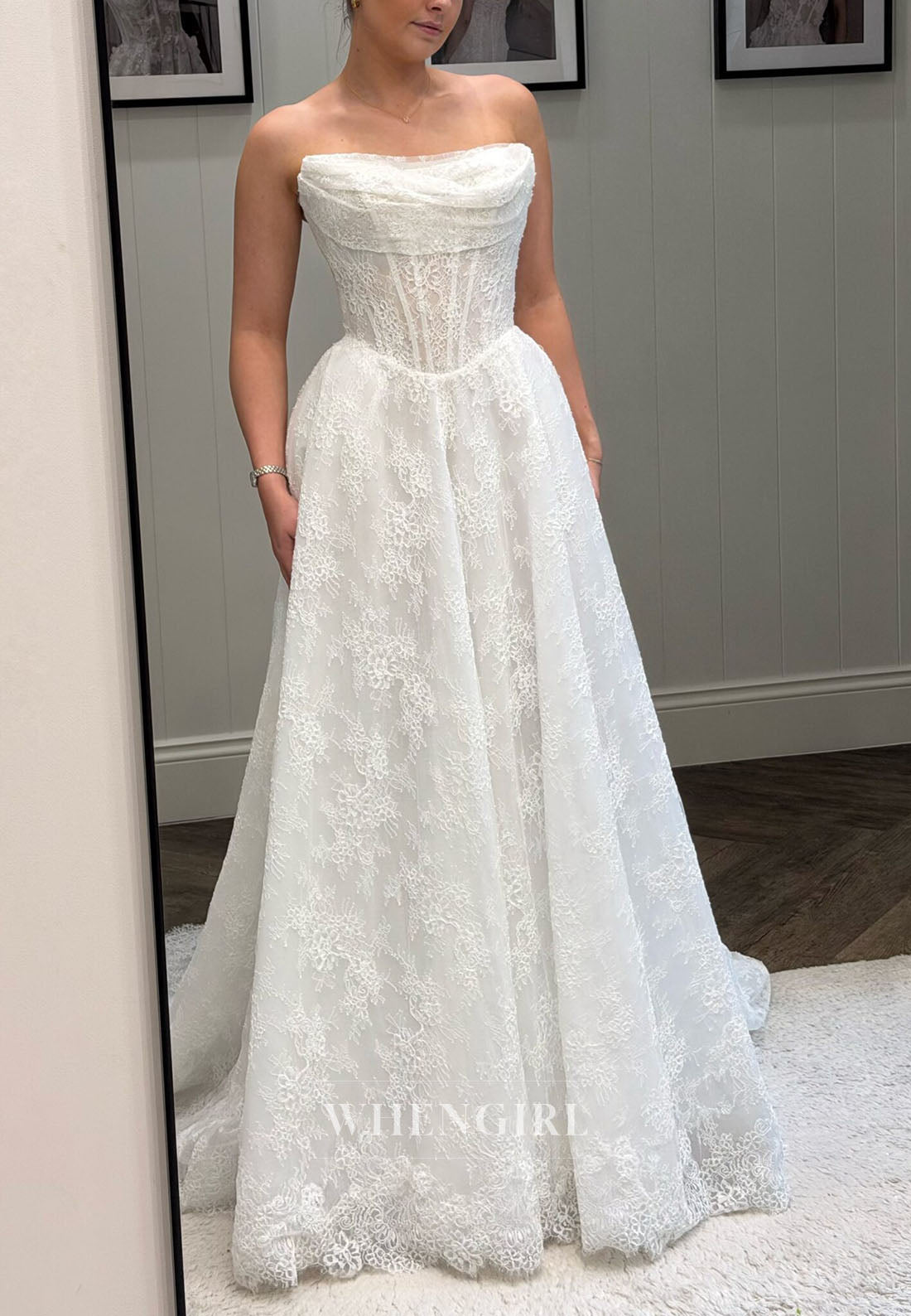 Lace Corset Basque Waist Wedding Dress