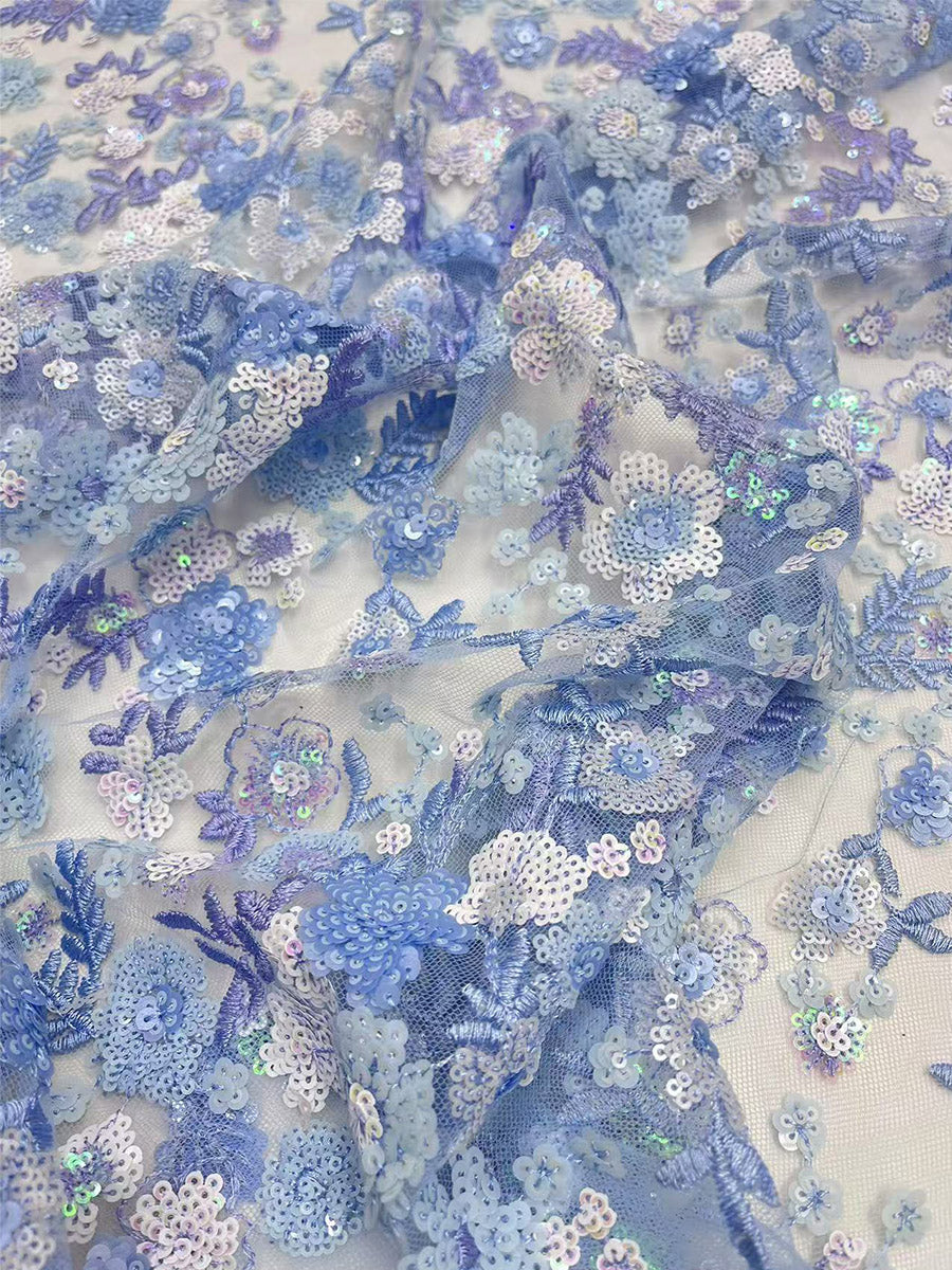 Square Neck Embroidered Chiffon A-Line Gown