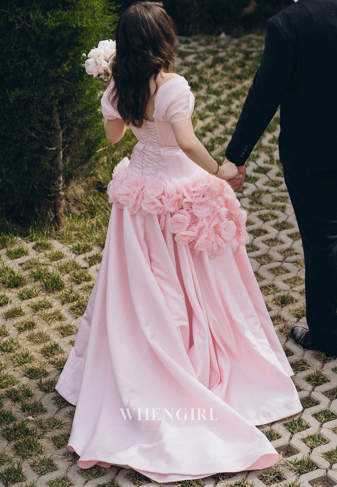 A-Line Gown with 3D Floral Waist Detail