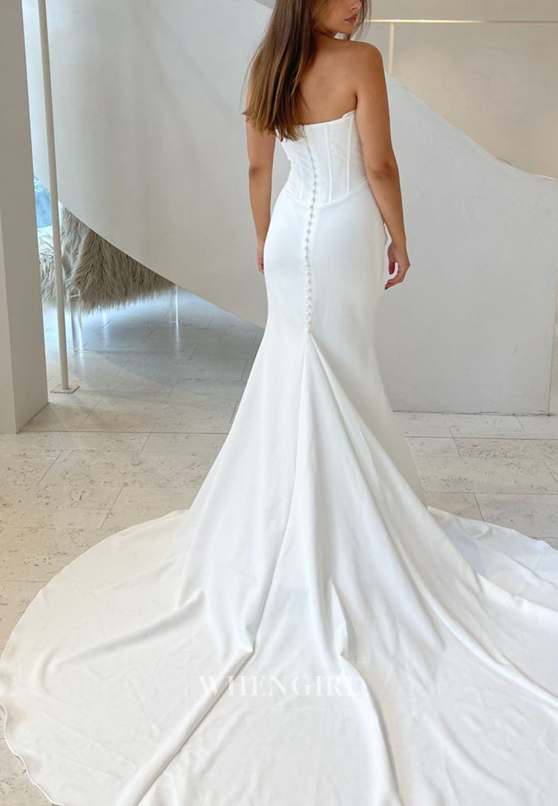 Strapless Corset Mermaid Bridal Gown with Train