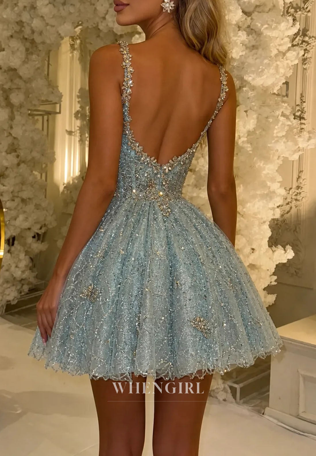 Sparkly Beaded Corset Short Prom Dress