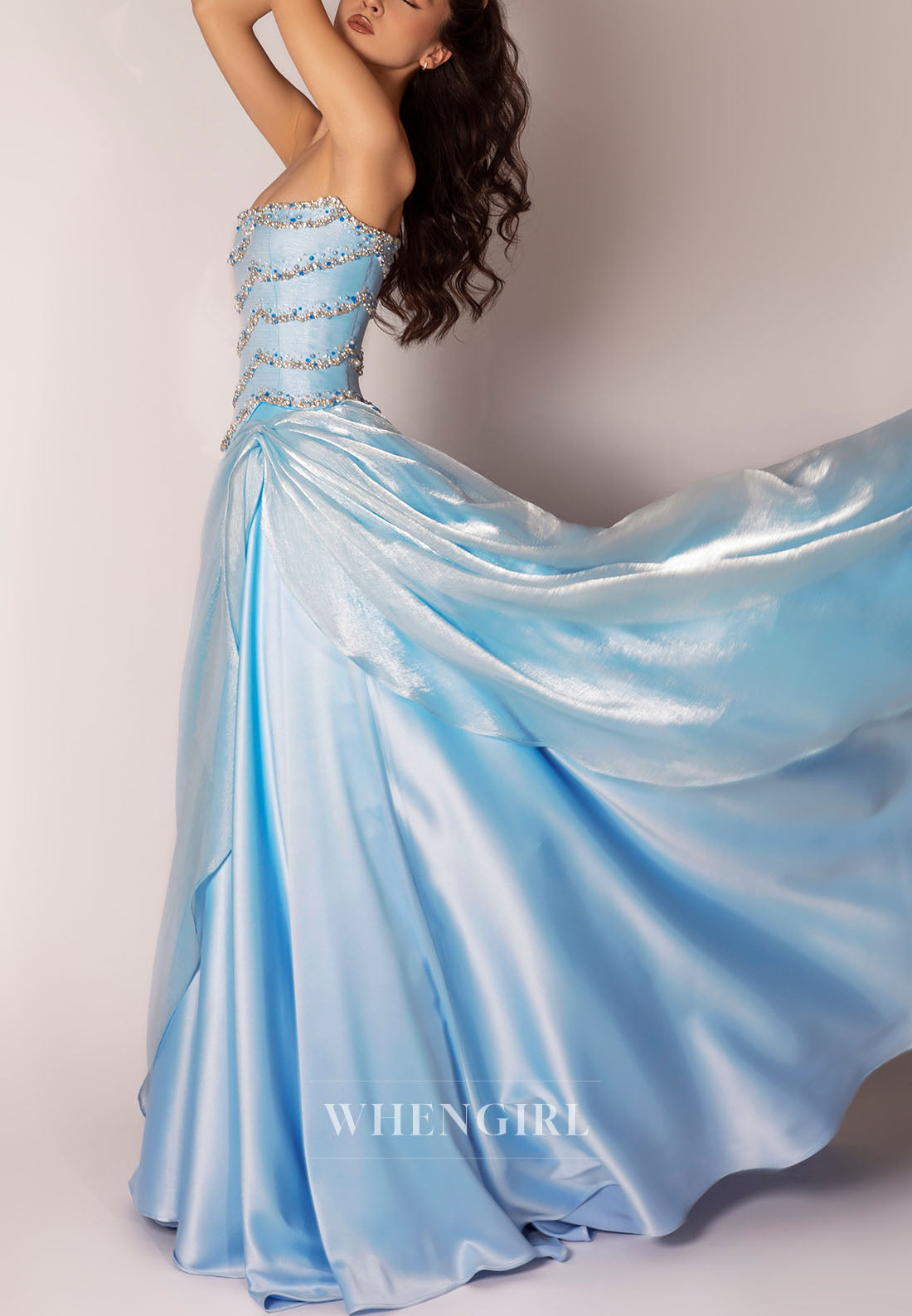 Strapless Beaded Corset Evening Gown
