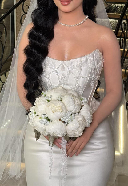 Corset Mermaid Wedding Dress with Beading