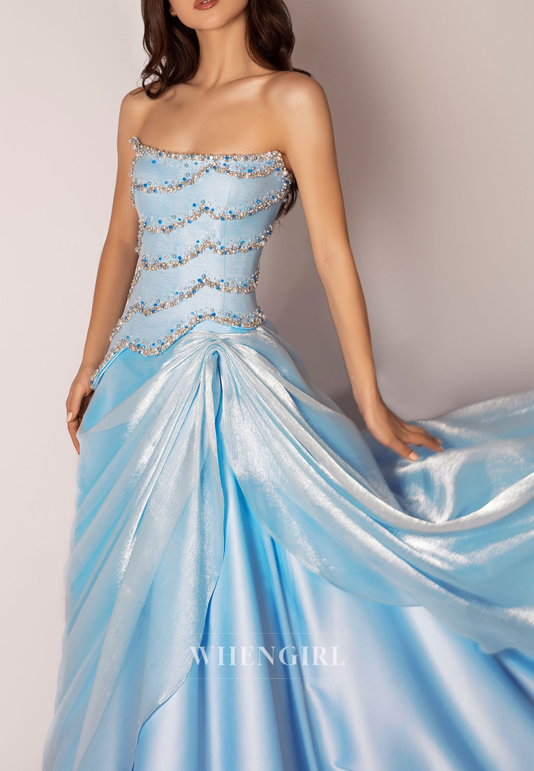 Strapless Beaded Corset Evening Gown