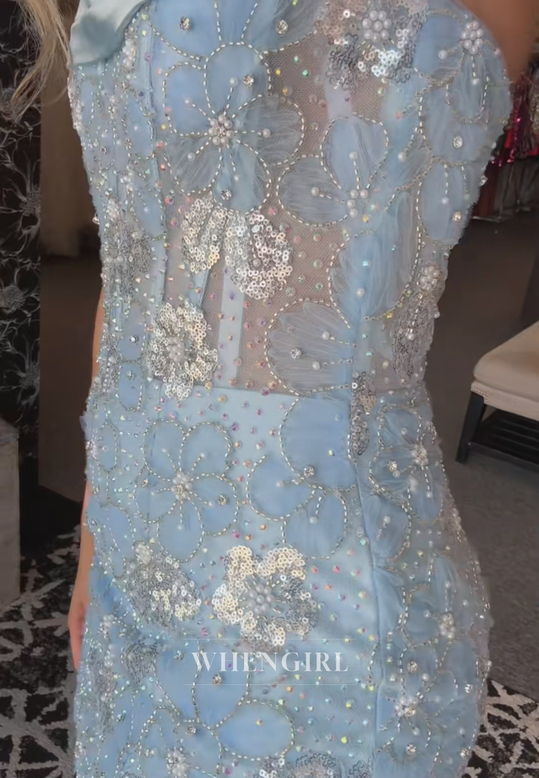 Strapless Beaded Corset Mini Dress with Pleated Trim