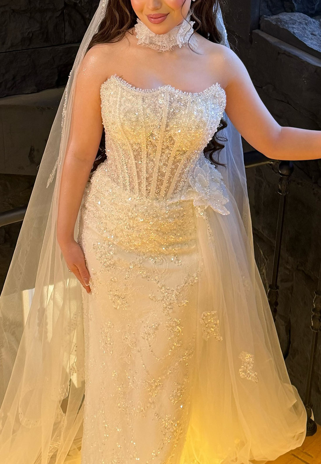 Corset Beaded Mermaid Wedding Dress