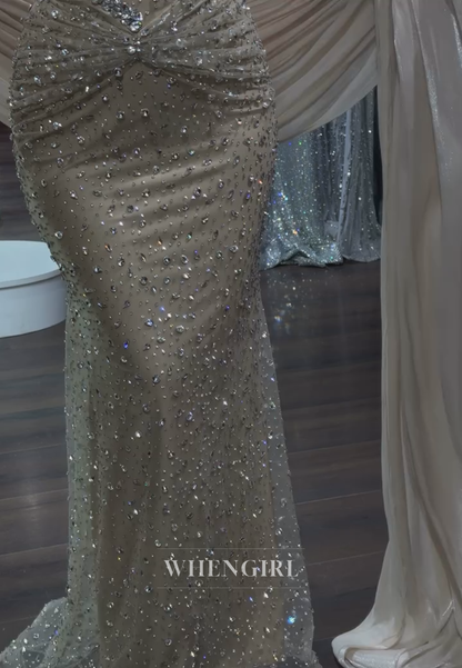 Crystal Embellished Cutout Corset Evening Gown