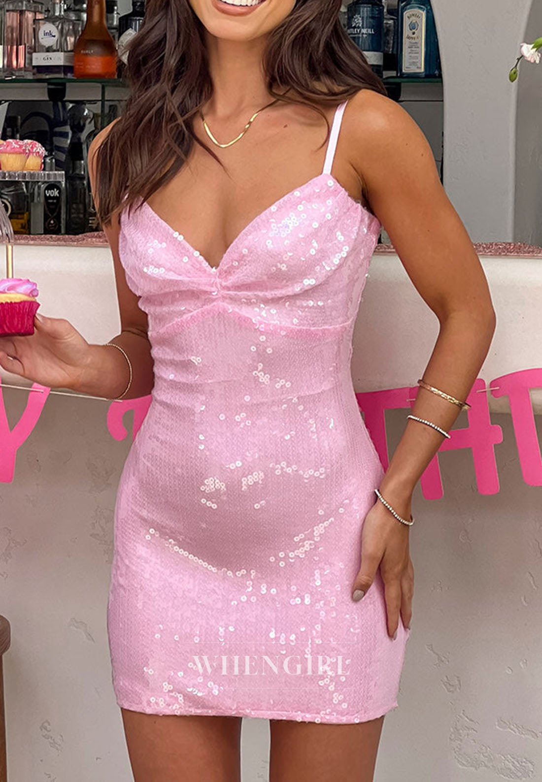 Ruched Sweetheart Sequin Bodycon Slip Dress
