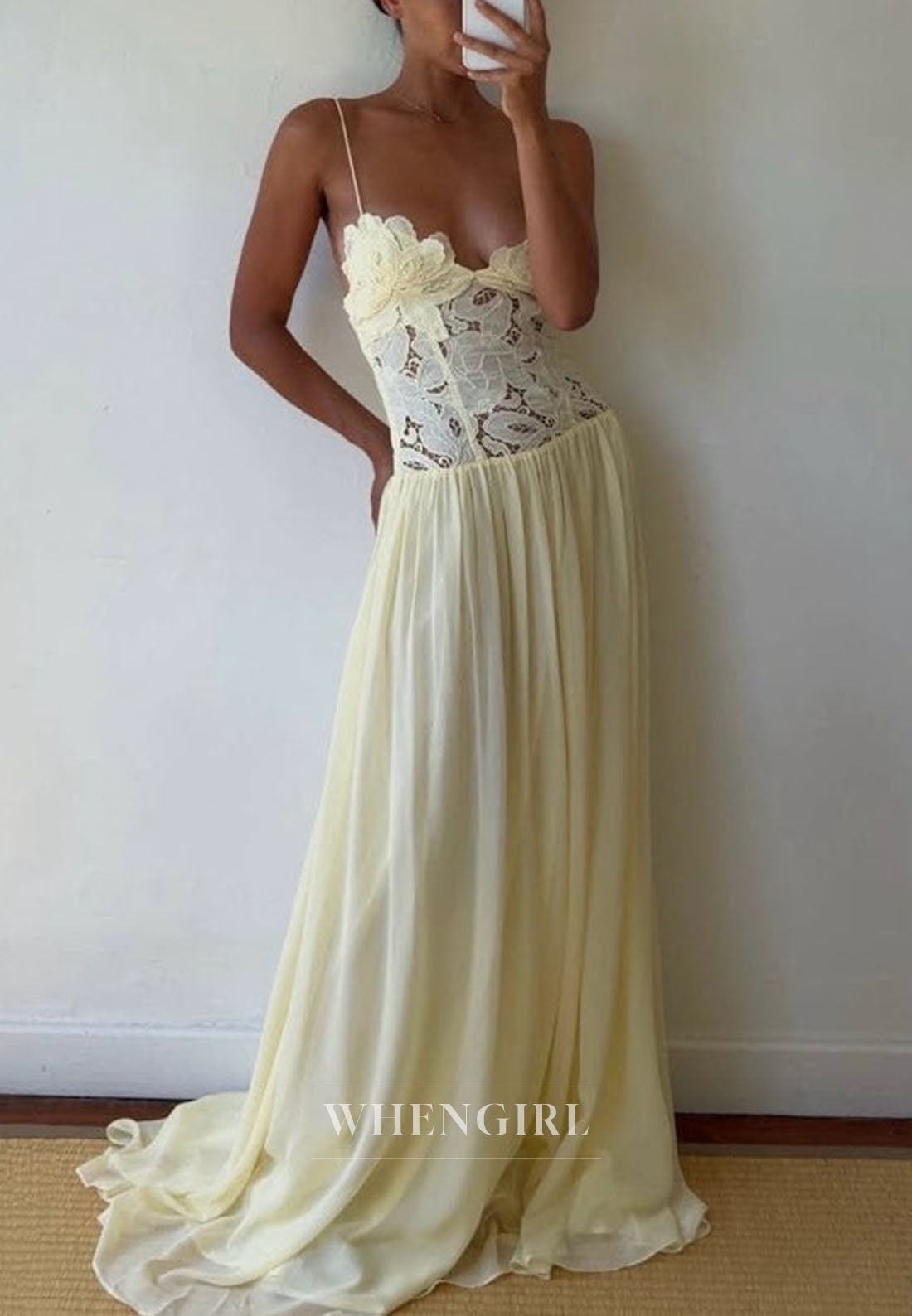 Lace Bodice Maxi Dress with Crisscross Back