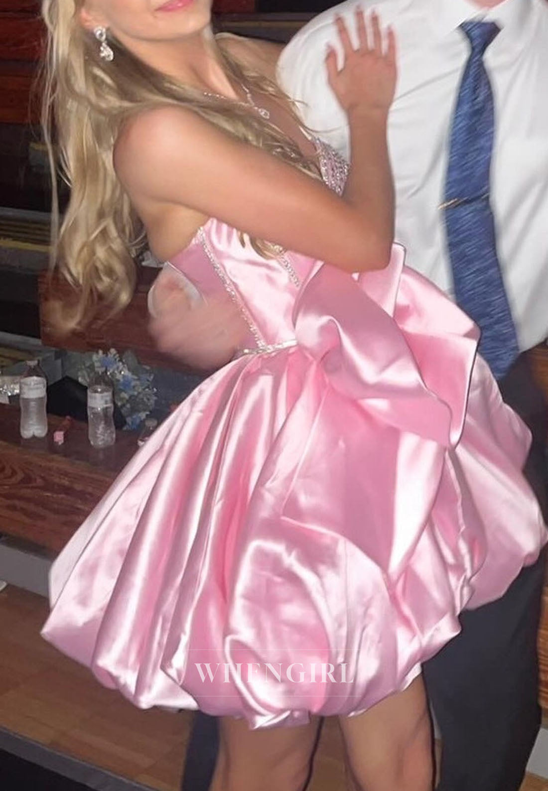 Strapless Sweetheart Corset Bubble Skirt Mini Dress