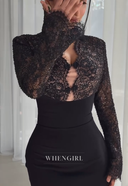 Lace Bodice Maxi Gown with Lace-Up Back
