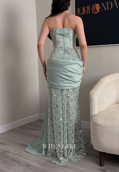 Strapless Corset Gown with Draped Sash