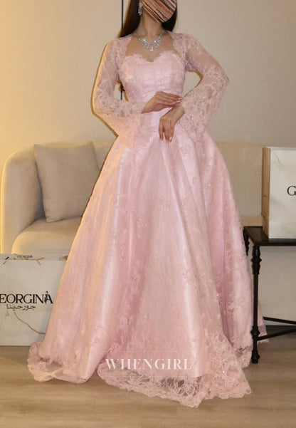 Lace A-Line Evening Gown with Bolero Jacket